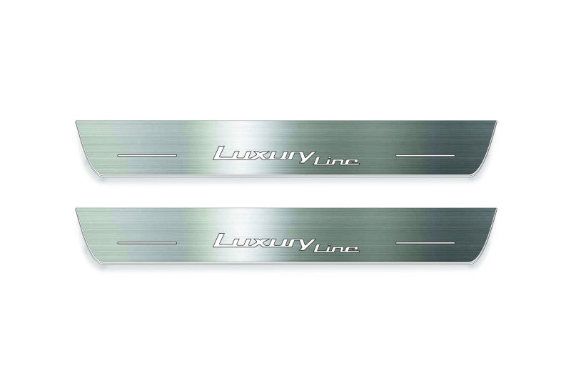 LED door sill plates BMW 5 G30 2017+ stainless steel with Luxury Line logo