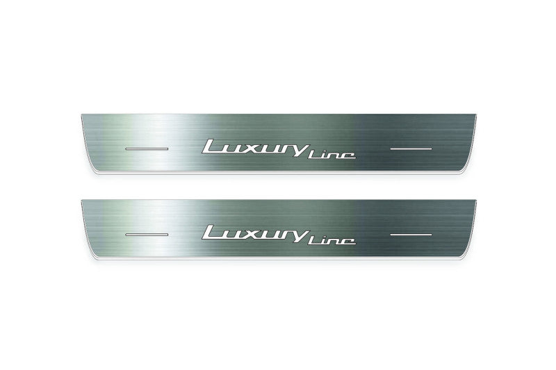 stainless steel door sill plates for BMW 5 G60 2023+ with Luxury Line logo