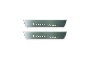 BMW X5 F15 2013-2018 LED Door Sills Illuminated Scuff Luxury Line Logo Stainless Steel Entry Guards