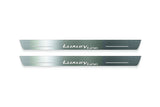 LED door sill plates stainless steel BMW X6 G06 2019+ with Luxury Line logo