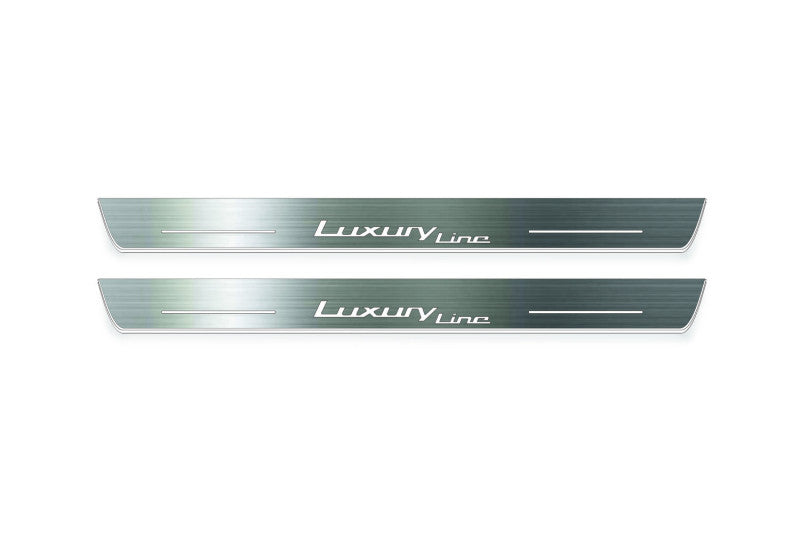 LED door sill plates stainless steel BMW X6 G06 2019+ with Luxury Line logo