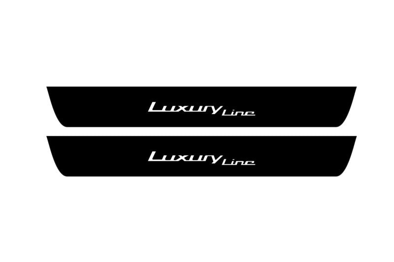 illuminated door sill protectors for BMW 5 G30 2017+ stainless steel with Luxury Line logo