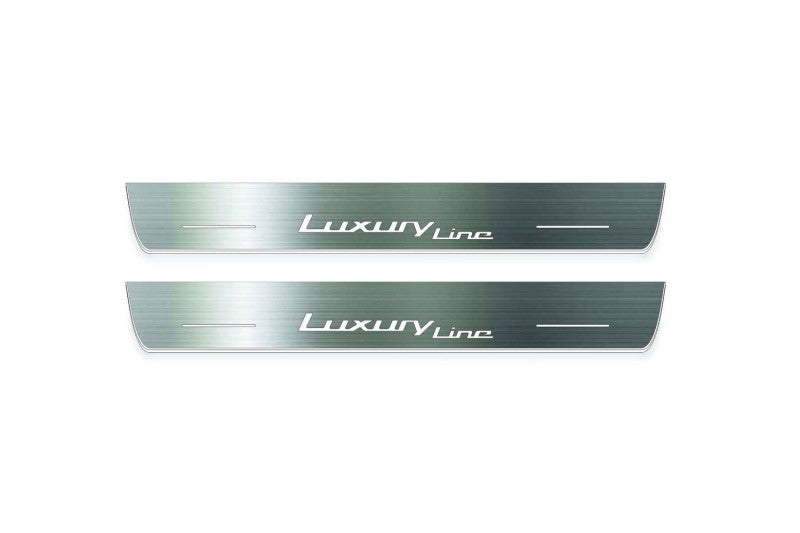 LED door sill plates for BMW 5 F30 2012+ with Luxury Line logo