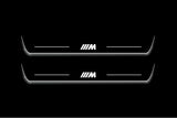 BMW 5 G30 2017+ LED door sill plates in stainless steel with M logo