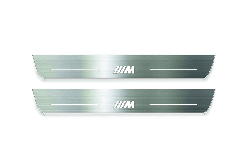 BMW 5 G30 2017+ LED door sill plates stainless steel with M logo