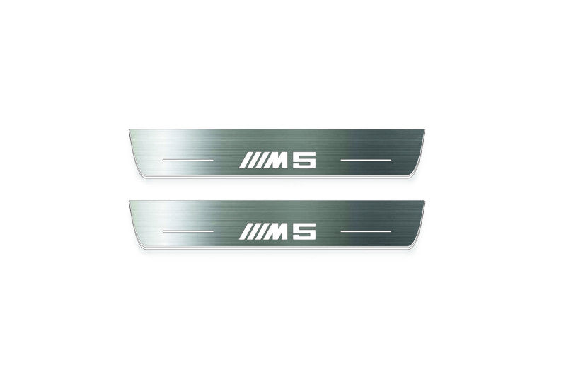stainless steel LED door sill plates for BMW 5 E34 1987+ with M5 logo