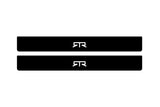 Ford Mustang VII S650 2023+ matte black coated stainless steel illuminated door sill protectors with RTR logo