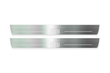 Ford Mustang VI S550 2015+ door sill plates in stainless steel with MACH 1 logo