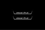Ford Mach-E 2020+ entry guards in stainless steel with Mach-E logo