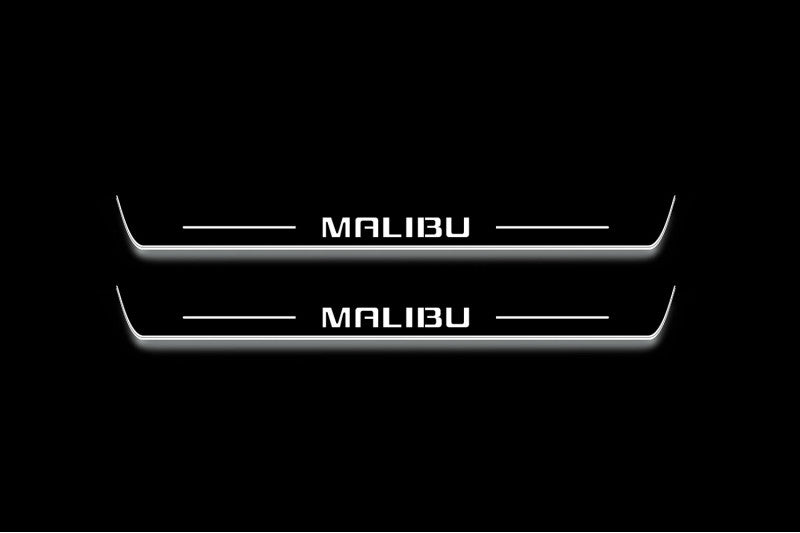 Chevrolet Malibu VIII 2012-2016 LED Door Sills Illuminated Scuff Malibu Logo Stainless Steel Entry Guards