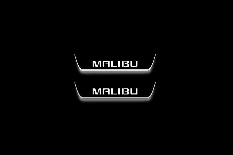 Chevrolet Malibu VIII 2012-2016 LED Door Sills Illuminated Scuff Malibu Logo Stainless Steel Entry Guards