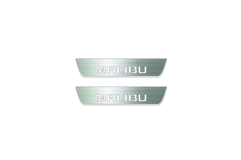 Chevrolet Malibu VIII 2012-2016 LED Door Sills Illuminated Scuff Malibu Logo Stainless Steel Entry Guards