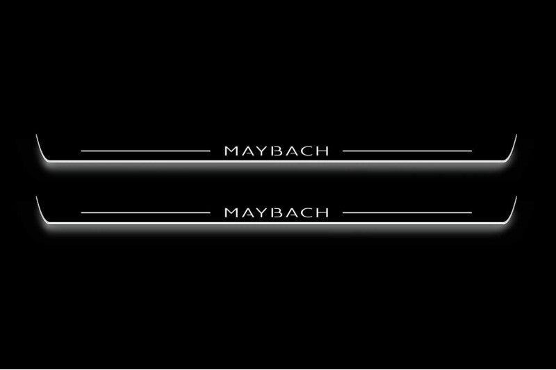 Mercedes S-Class C217 2014–2020 — Stainless LED Door Sills — Maybach Logo