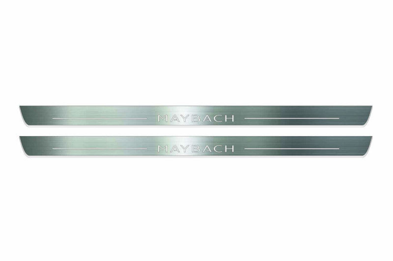 Mercedes S-Class C217 2014–2020 — Stainless LED Door Sills — Maybach Logo