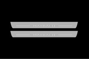 Illuminated LED Door Sill Tread Plates Mercedes S-Class W222 2013-2020 With Maybach Logo Mercedes Led Door Sills opdesign