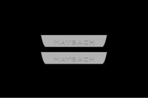 Illuminated LED Door Sill Tread Plates Mercedes S-Class W222 2013-2020 With Maybach Logo Mercedes Led Door Sills opdesign