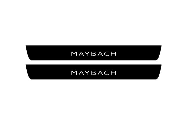Mercedes GLS II X167 2019+ illuminated door sill protectors stainless steel with Maybach logo