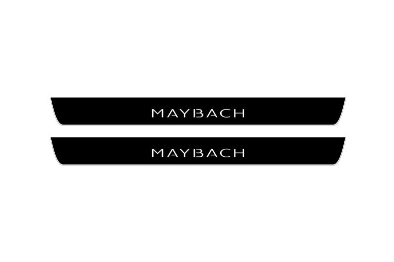 Mercedes-Benz CLA I W117 Maybach Logo Matte PRO — black front plate design illustration with white lettering