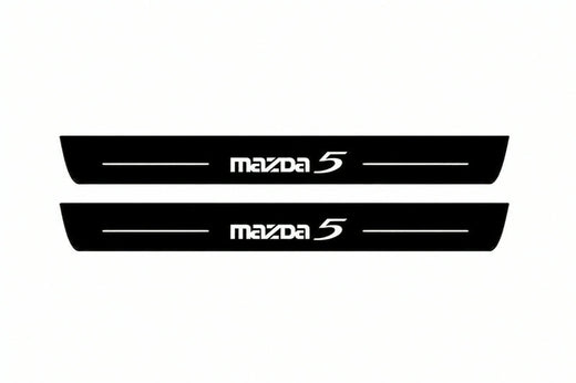 Mazda 5 I 2005–2010 — Matte PRO LED Door Sills — Mazda 5 Logo