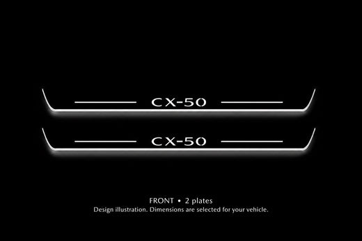 Mazda CX-50 MY 2023–Present — Stainless Steel LED Door Sills — CX-50 Logo