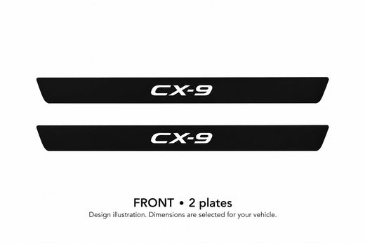 Mazda CX-9 TC 2016–2023 — Matte PRO LED Door Sills — CX-9 Logo