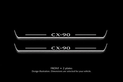 Mazda CX-90 MY 2024–Present — Stainless Steel LED Door Sills — CX-90 Logo