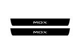 LED door sill plates Acura MDX IV 2021+ in stainless steel with MDX logo