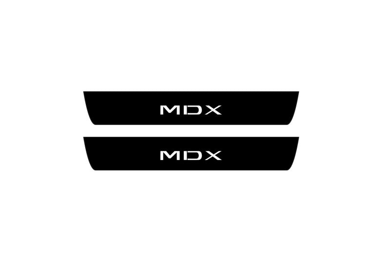 LED door sill plates stainless steel Acura MDX III 2013+ with MDX logo