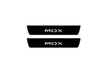 Acura MDX III 2013+ door sill plates in stainless steel with MDX logo