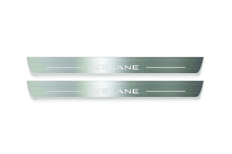 Renault Megane IV 2015+ Stainless Steel LED Door Sills – Megane Logo