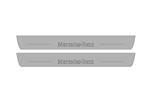 Illuminated LED Door Sill Tread Plates Mercedes G-Class W464 2018+ With Mercedes-Benz Logo Mercedes Led Door Sills opdesign