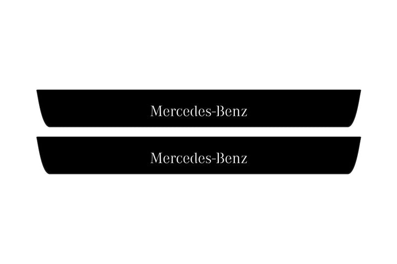 illuminated door sill protectors Mercedes G-Class W464 2018+ stainless steel with Mercedes-Benz logo