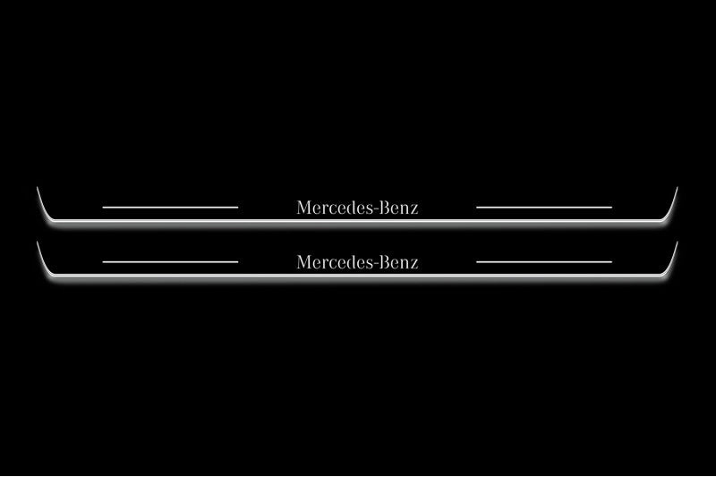 Mercedes C Coupe W204 Stainless LED Door Sills – Mercedes-Benz Logo