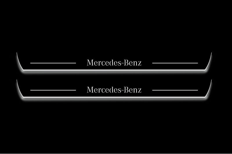 Mercedes SLK-Class R171 Stainless LED Door Sills – Mercedes-Benz Logo