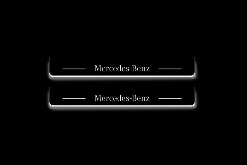 Mercedes C-Class W206 Stainless LED Door Sills – Mercedes-Benz Logo