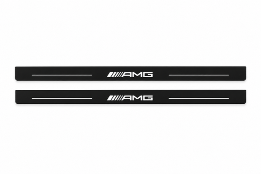 Mercedes-Benz CLK W209 2001–2009 — Matte PRO LED Door Sills — AMG Logo