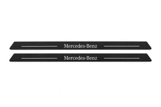 Mercedes-Benz CLK W209 2001–2009 — Matte PRO LED Door Sills — Mercedes-Benz Logo