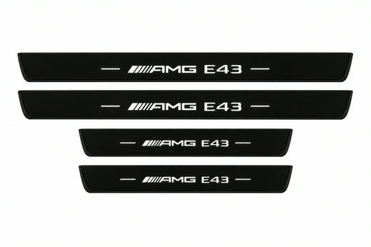 Mercedes-Benz E-Class Estate S213 2016–2023 — Matte PRO LED Door Sills — AMG E43 Logo