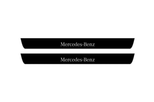 Mercedes CLS X218 2012–2018 — Matte PRO LED Door Sills — Mercedes-Benz Logo