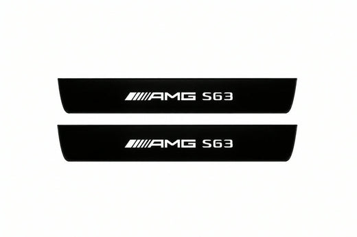 Mercedes S-Class C217 2014–2020 — Matte PRO LED Door Sills — AMG S63 Logo