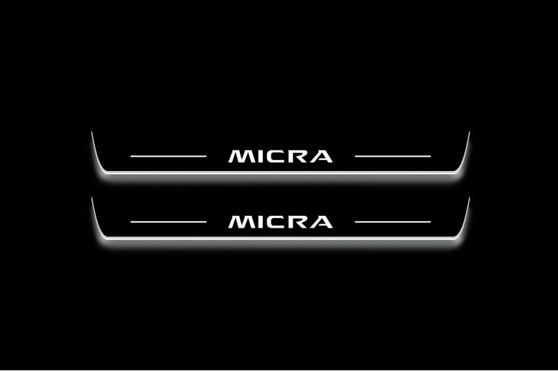 Nissan Micra V K14 2017+ Stainless Steel LED Door Sills – Micra Logo