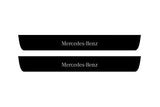 Mercedes GL X164 2006+ illuminated door sill protectors in stainless steel with Mercedes-Benz logo