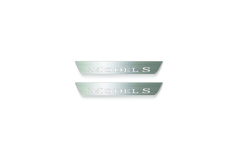 Tesla Model S 2012+ Stainless Steel LED Door Sills – Model S Logo