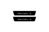 stainless steel illuminated door sill protectors for Tesla Model 3 2017+ with Model 3 logo