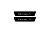 illuminated door sill protectors for Tesla Model Y 2020+ stainless steel with Model Y logo