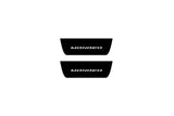matte black coated stainless steel illuminated door sill protectors with Ford Mondeo V 2014+ with Mondeo logo