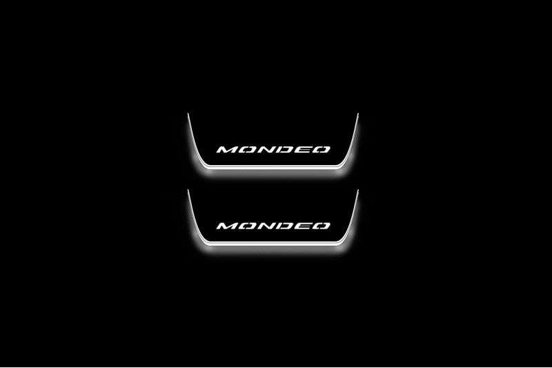 LED door sill plates Ford Mondeo V 2014+ stainless steel with Mondeo logo