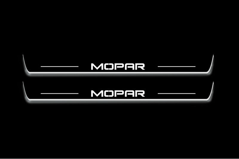 LED door sill plates for Dodge Charger LD 2011+ stainless steel with MOPAR logo