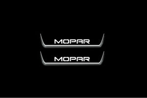 LED door sill plates Dodge Charger LD 2011+ in stainless steel with MOPAR logo