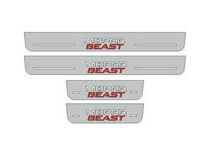 stainless steel LED door sill plates for Dodge Durango III 2011+ with MOPAR BEAST logo